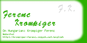 ferenc krompiger business card